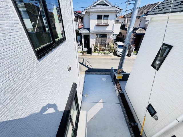 松戸市栗ケ沢新築戸建【栗ケ沢小学校：10分】の展望|バルコニーより道路側眺望
