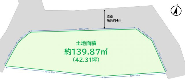 ~角地４０坪越えの土地～長井１丁目土地の画像