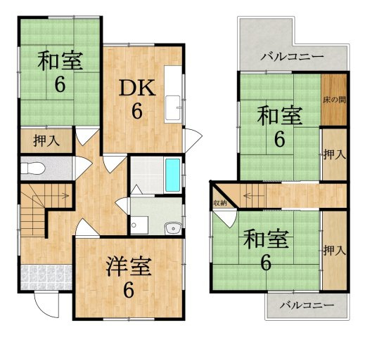 橿原市地黄町戸建の間取り