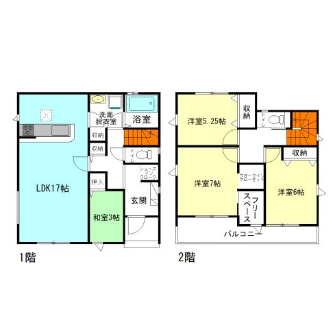 【間取り】 | グラファーレ高崎市倉賀野町14期ー② | 水回りを最短距離で結んだラクラク家事同線！
シューズインクローク完備！