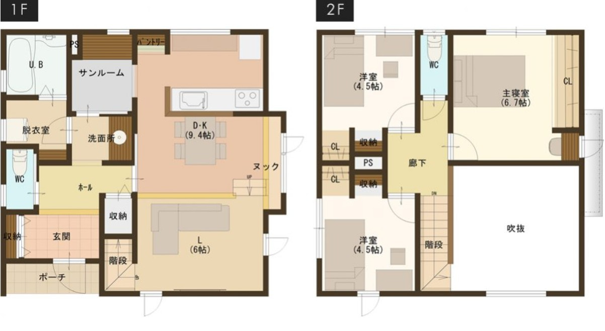 南国市大そね甲　中古一戸建ての間取り|3980万円　土地面積129.14㎡　建物面積91.59㎡　3LDK