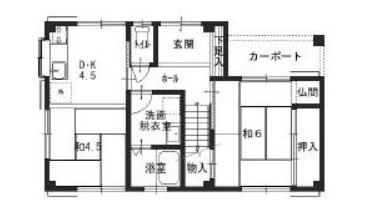 高知市二葉町　　中古一戸建ての間取り|1180万円　土地面積80.35㎡　建物面積130.05㎡　１階