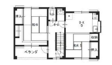 高知市二葉町　　中古一戸建ての間取り|1180万円　土地面積80.35㎡　建物面積130.05㎡　2階