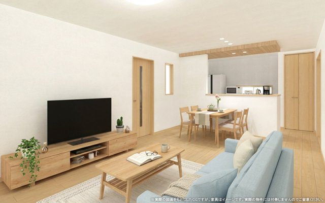 【完成予想図】 | 【LDKイメージパース】
※画像は設計図面を基に作成したイメージです。