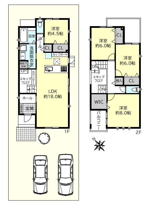 明石市魚住町金ヶ崎新築戸建２号棟の間取り