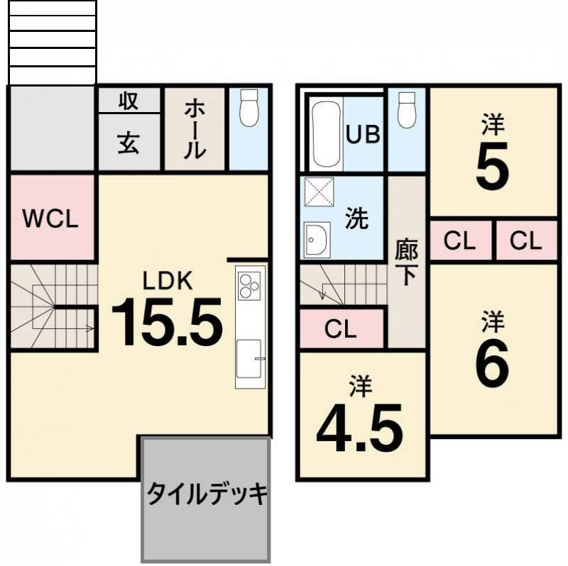 高知市一ツ橋町　新築一戸建ての間取り|3ＬＤＫ