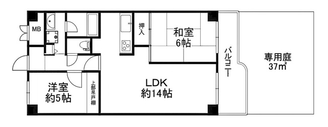 【間取り】 | ネオコーポ太秦 | 専有面積56.00㎡