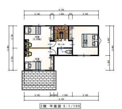高知市神田　売り土地（建築条件付き）の参考プラン|全居室収納完備。プライベート空間をしっかり確保した間取り