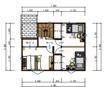 高知市神田（船岡）東棟　売り土地の参考プラン|建物プラン例■建物価格1774万円■建物面積76.17㎡■3LDK