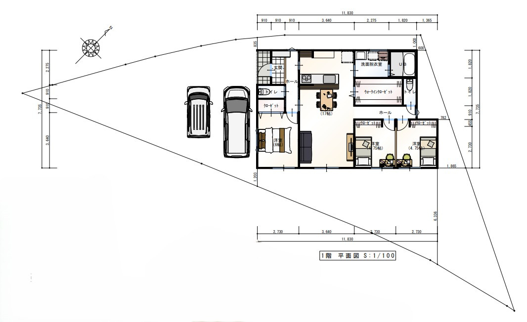 南国市大そね乙　　新築一戸建ての間取り