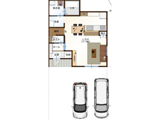 高知市福井町A号地　売地（建築条件付き）の参考プラン|リビング広々☆家事ラク間取りです。