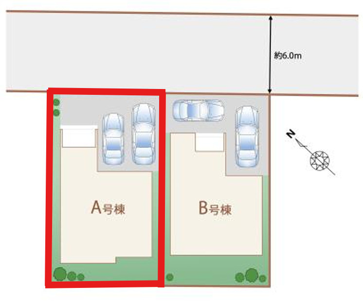 ハートフルタウン御幸ヶ原町31番　A号棟の区画図|A号棟になります
