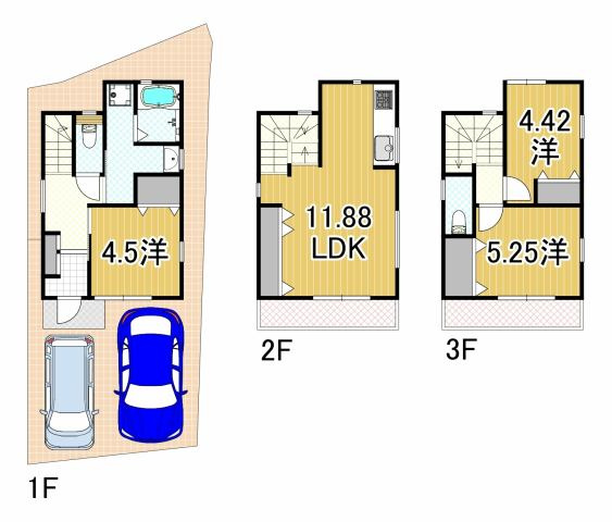 高知市薊野西町2丁目新築建売の間取り