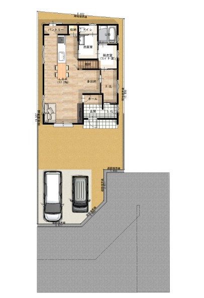 高知市薊野東町4号地　新築一戸建ての間取り|動線と収納に配慮した、暮らしやすい一邸。駐車2台可能