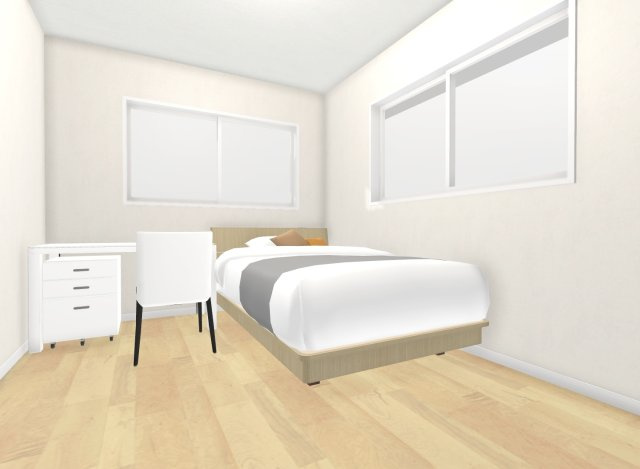 太秦野元町　新築参考プラン　建築条件付土地の完成予想図|【新築参考プラン：居室パース図】
自由設計のおうちは間取りだけでなく外壁や内装のお色味も変更可能！
お客様のご理想をお聞かせ下さい♪
【建物価格1999万円、建物面積93.97m2】