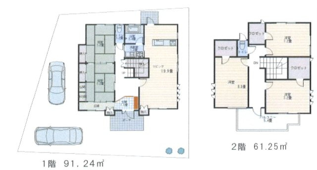あきる野市小中野　中古戸建の間取り