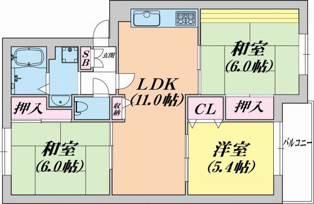イーストヒルズ平野の間取り