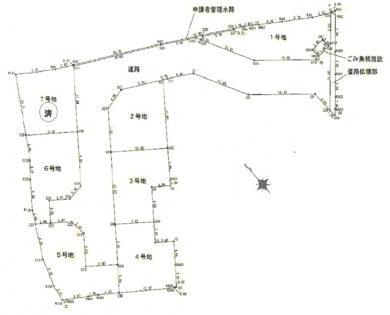 明石市大久保町松陰（全7区）土地　1号地の土地図|1号地。　敷地約37.9坪です。