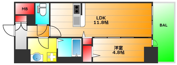 DAIYA STORK 阿波座の間取り|現状有姿