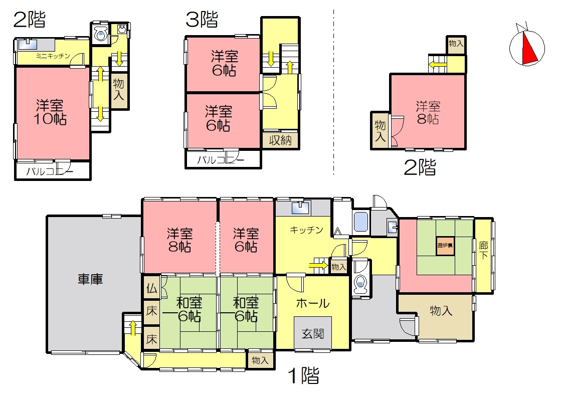 丹波市市島町上鴨阪の中古一戸建の間取り