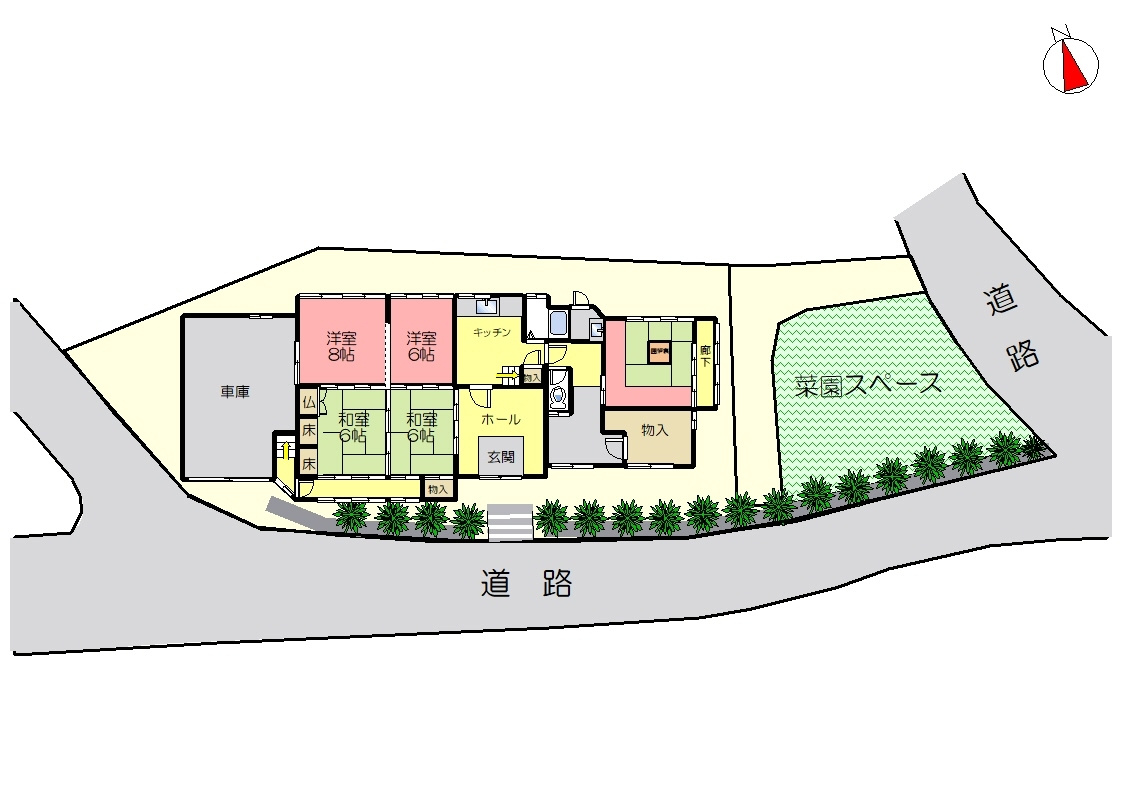 丹波市市島町上鴨阪の中古一戸建の区画図