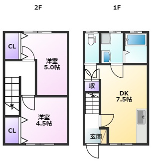 【間取り】 | ローサ千丁A | 【ローサ千町】