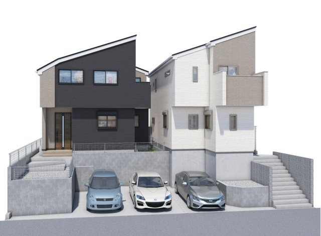 横浜市戸塚区下倉田町 新築戸建て【仲介手数料無料】の外観パース