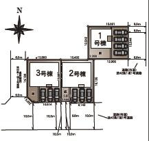 クレイドルガーデン菊池市泗水町吉富第８　２号棟の区画図