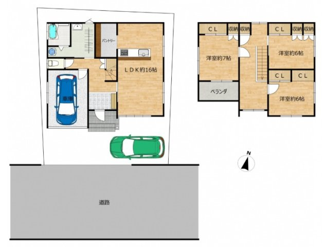 新潟市東区船江町1丁目　中古戸建の間取り