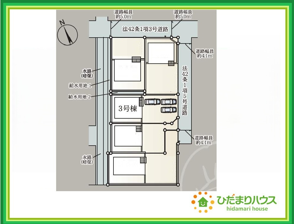 いわき市小名浜南富岡第１　新築戸建　3号棟の区画図|近隣に商業施設多数あり(^^)/