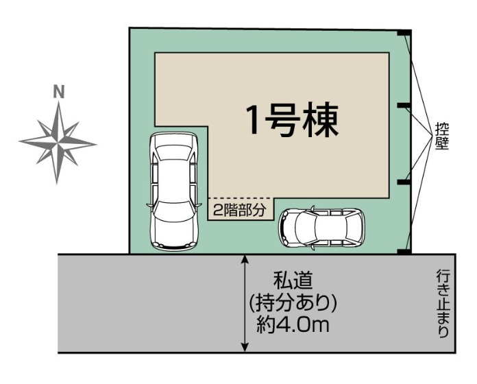 仲介手数料無料　東村山市久米川町1丁目　全1棟　新築戸建　の区画図