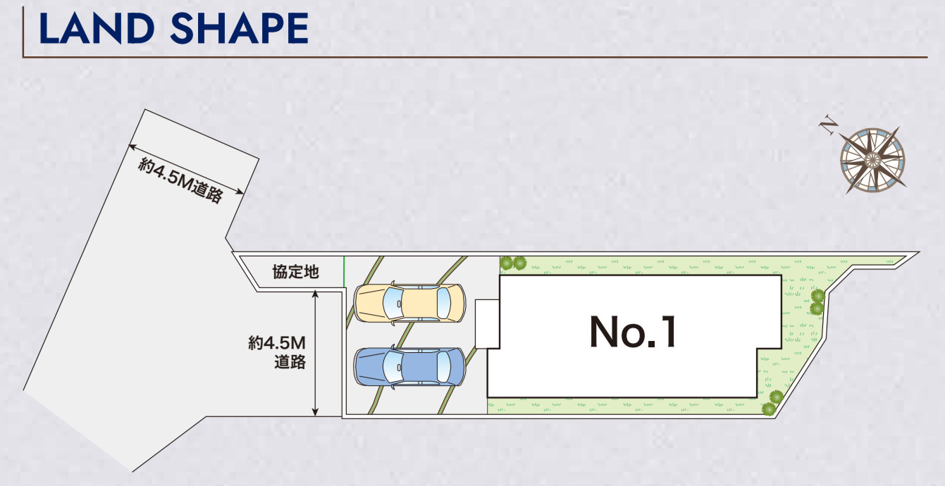 横浜市金沢区平潟町 新築戸建て【仲介手数料無料】カースペース2台の区画図