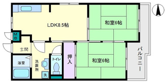 【間取り】 | ベルメゾン住吉 | 2LDKのお部屋です！