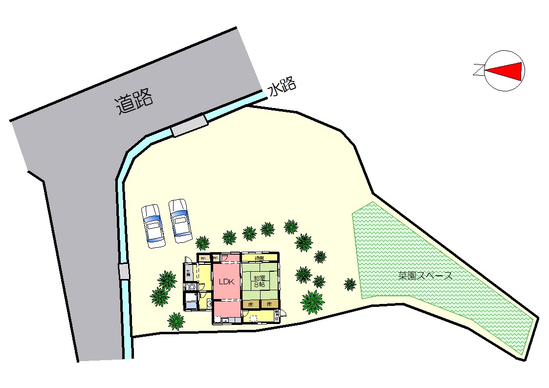丹波市春日町野山の中古一戸建の区画図
