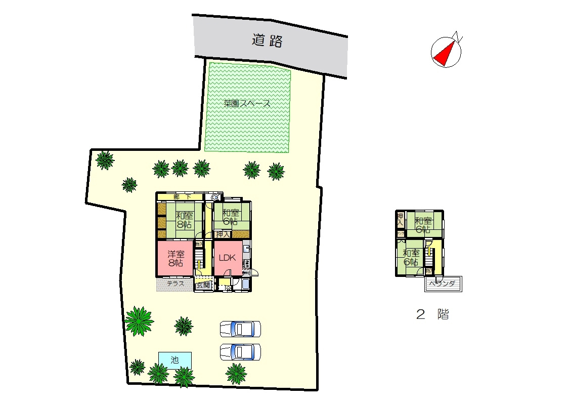 丹波市春日町歌道谷の中古一戸建の区画図