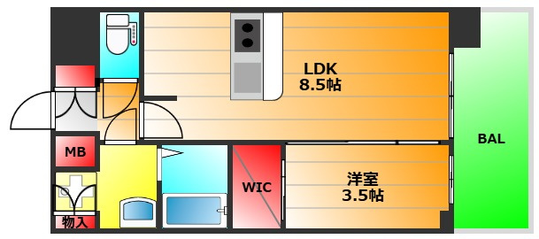 プレサンス大正エミナンスの間取り|現状有姿
