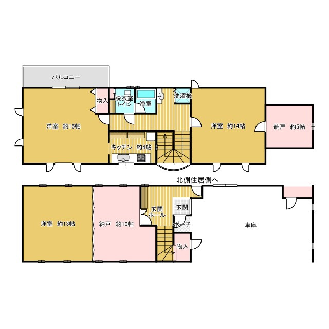 筑西市甲の間取り|東側住居の間取りになります。