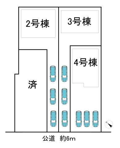 半田市瑞穂町7丁目　全4棟　2号棟の区画図|全4区画中2区画分譲中☆