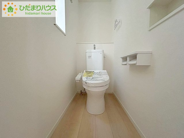 郡山市田村町金屋第5　新築戸建　2号棟のトイレ|トイレは1F、2F共に完備！取り合いになることがありませんね(^^)/