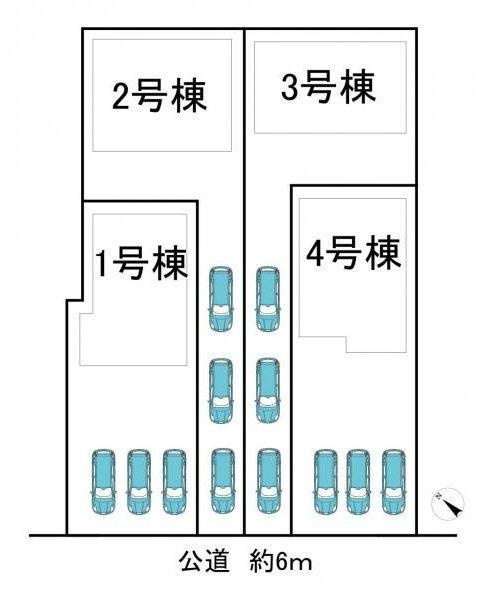 半田市瑞穂町7丁目　全4棟　3号棟の区画図|全4区画分譲地☆