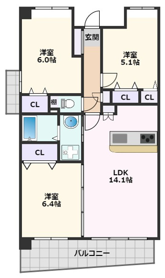 【間取り】 | シャトレ秋桜