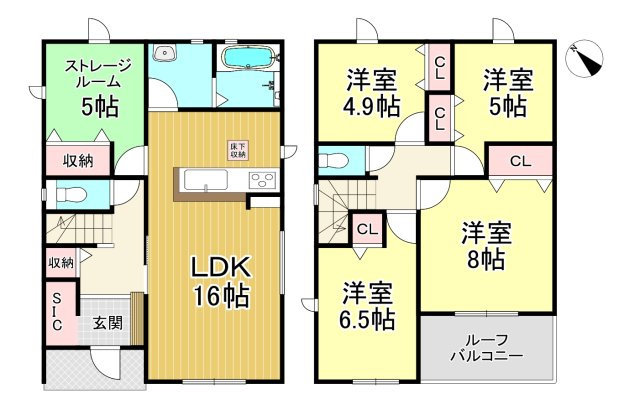 半田市瑞穂町7丁目　全4棟　4号棟の間取り|4号棟　4LDK+納戸+SIC♪