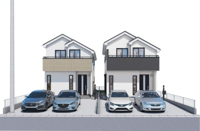 横浜市瀬谷区二ツ橋町 新築戸建て【仲介手数料無料】カースペース2台の外観パース