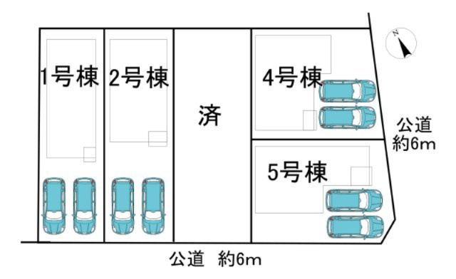半田市宮本町6丁目　全5棟　1号棟の区画図|全5区画分譲地☆