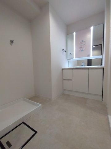 ダイアパレス八広花水木通りトリニティの洗面所|コンパクトで使いやすい洗面所