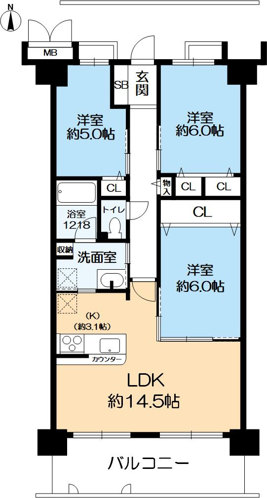パニエ六甲の間取り