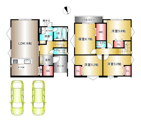 Gran Felidia泉南郡熊取町大宮　３号棟の区画図