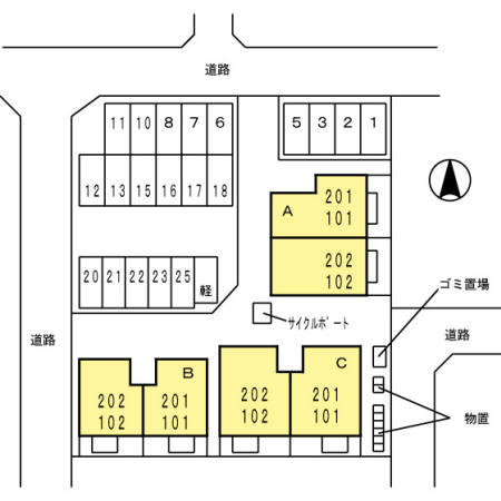エクセレントヴィラ　C棟の駐車場
