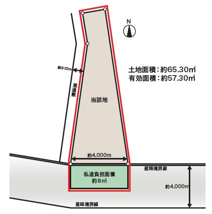 守口市大久保町3丁目　土地の区画図