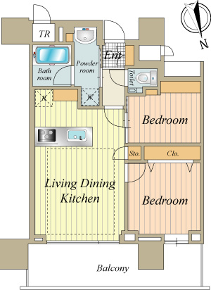 15階部分　北向き住戸